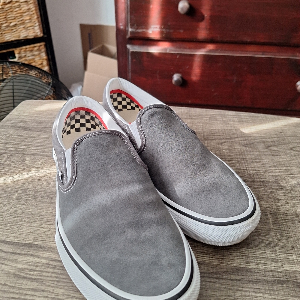 Vans Men's Charcoal Slip-On Sneakers